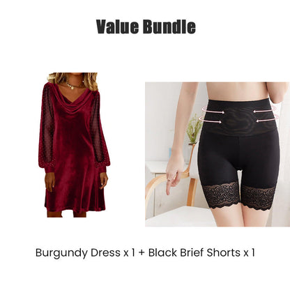 ✨👗Vestido justo elegante para mulher, com decote em gola alta e comprimento até ao joelho