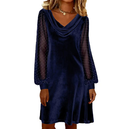 ✨👗Vestido justo elegante para mulher, com decote em gola alta e comprimento até ao joelho
