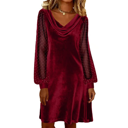 ✨👗Vestido justo elegante para mulher, com decote em gola alta e comprimento até ao joelho