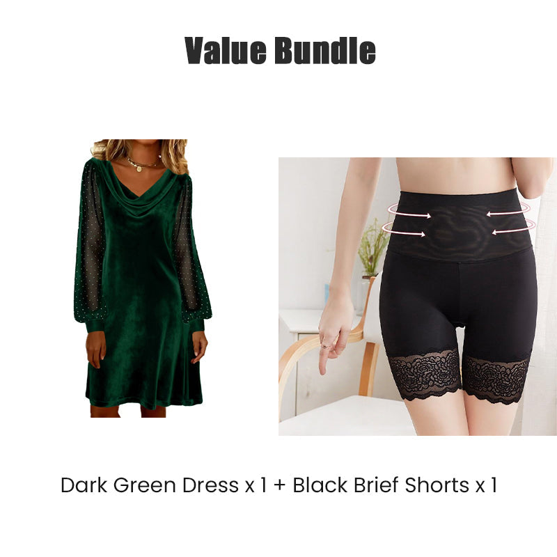 ✨👗Vestido justo elegante para mulher, com decote em gola alta e comprimento até ao joelho