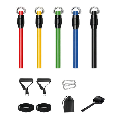 Conjunto de 13 faixas elásticas de resistência com pega para ginásio em casa