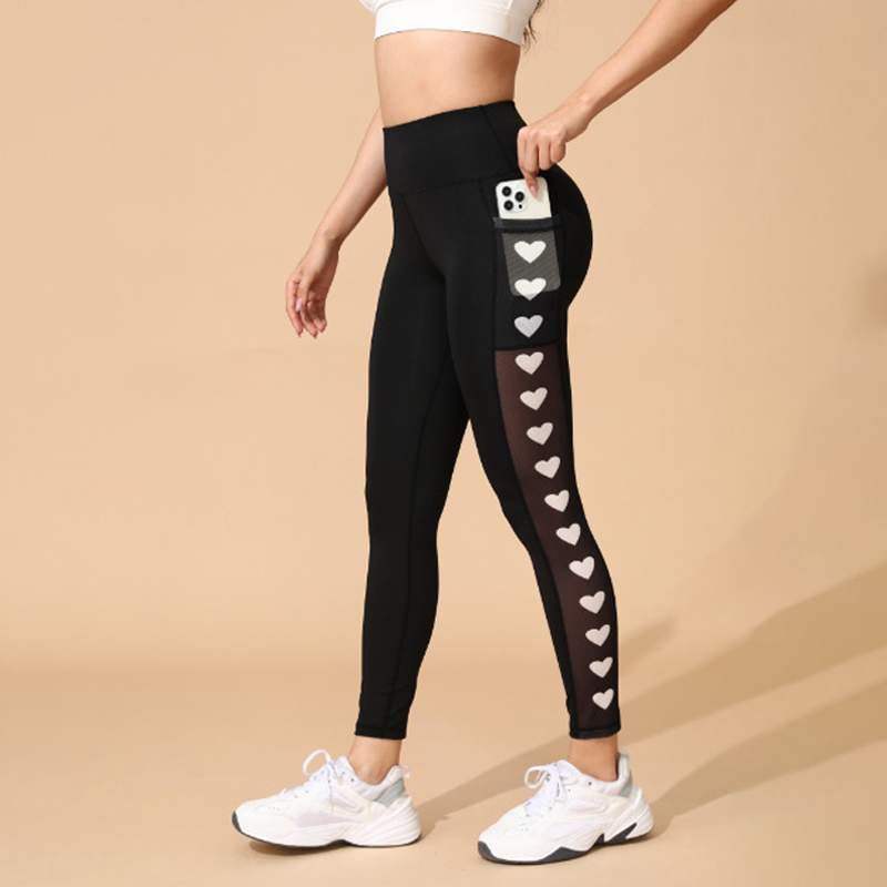 🧘💕 Calças de ioga femininas de malha com cintura alta – modeladoras da barriga, bolso lateral e efeito lifting no rabo 🍑
