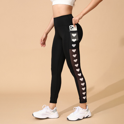 🧘💕 Calças de ioga femininas de malha com cintura alta – modeladoras da barriga, bolso lateral e efeito lifting no rabo 🍑
