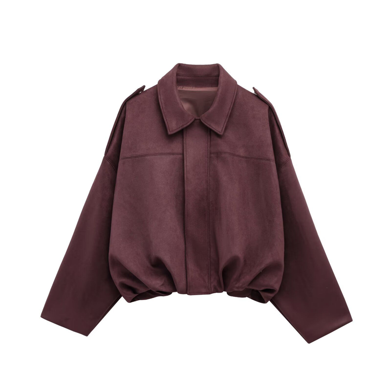 🧥 ✨ Casaco bomber curto para mulher com efeito camurça – Tecido macio, silhueta moderna e estilo versátil 👜