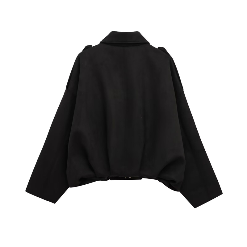 🧥 ✨ Casaco bomber curto para mulher com efeito camurça – Tecido macio, silhueta moderna e estilo versátil 👜
