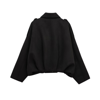 🧥 ✨ Casaco bomber curto para mulher com efeito camurça – Tecido macio, silhueta moderna e estilo versátil 👜