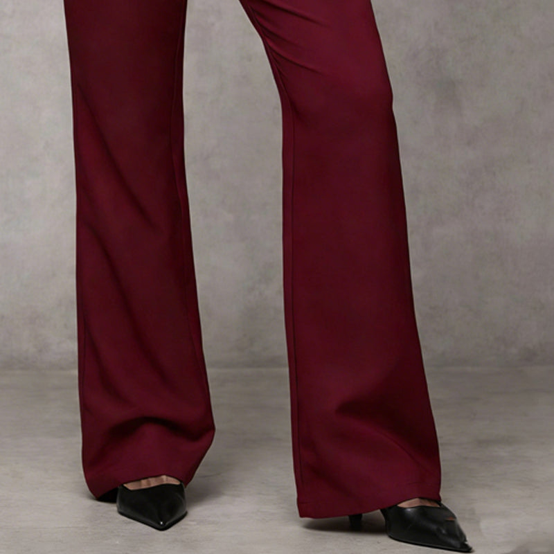🌺💐Calças de fato femininas elegantes com corte largo