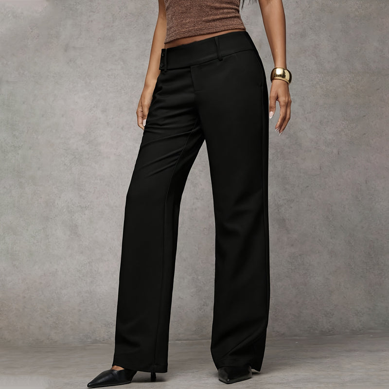 🌺💐Calças de fato femininas elegantes com corte largo