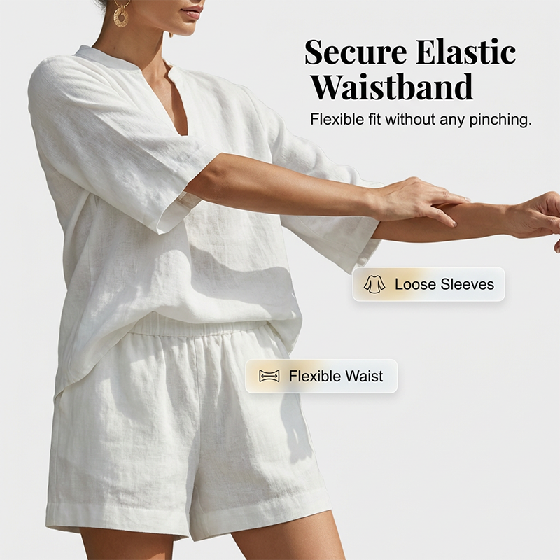 👚 50% DE DESCONTO – Conjunto Curto Casual com Decote V Feminino | Confortável, moderno & ideal para o verão