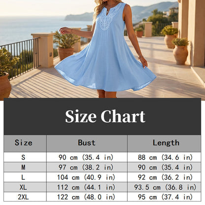 👗 LIMITED-TIME 50% OFF! 💥 Breathable Summer Casual Dress – Soft Blend, Embroidered V-Neck, Wrinkle Resistant ✨