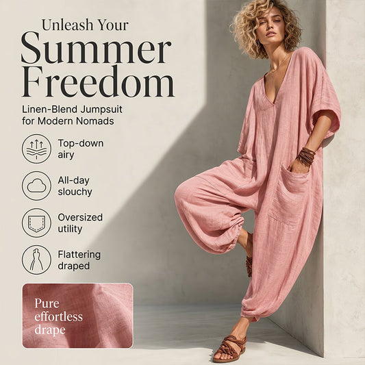 ✨👗Macacão de verão feminino, largo e com decote em V