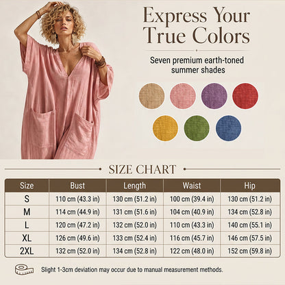 Women's Summer Loose V-Neck Jumpsuit