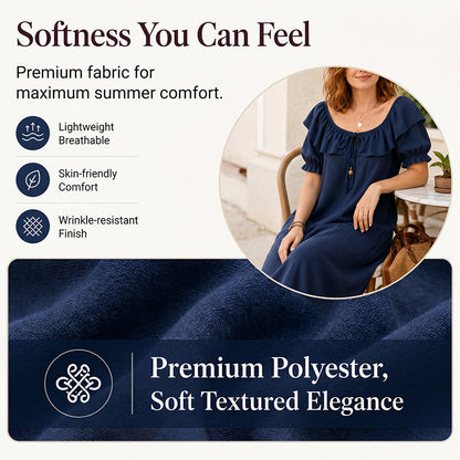 ⌛Limited-Time Offer-Women's Bohemian Ruffle Neck Maxi Dress