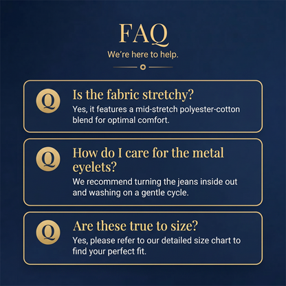 👖✨ Calças de ganga retas elásticas de cintura alta em tamanhos grandes – 50% de desconto! Corte vintage de perna larga, detalhes com argolas metálicas, fecho com botões – conforto para todas as estações e para todos os tipos de corpo.