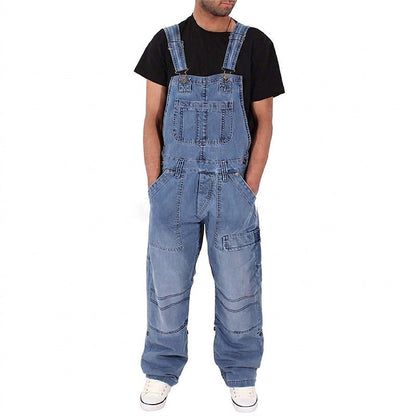 ✨👖 Macacão Jeans Masculino Casual – Conforto, Bolsos Práticos e Estilo Vintage Durável