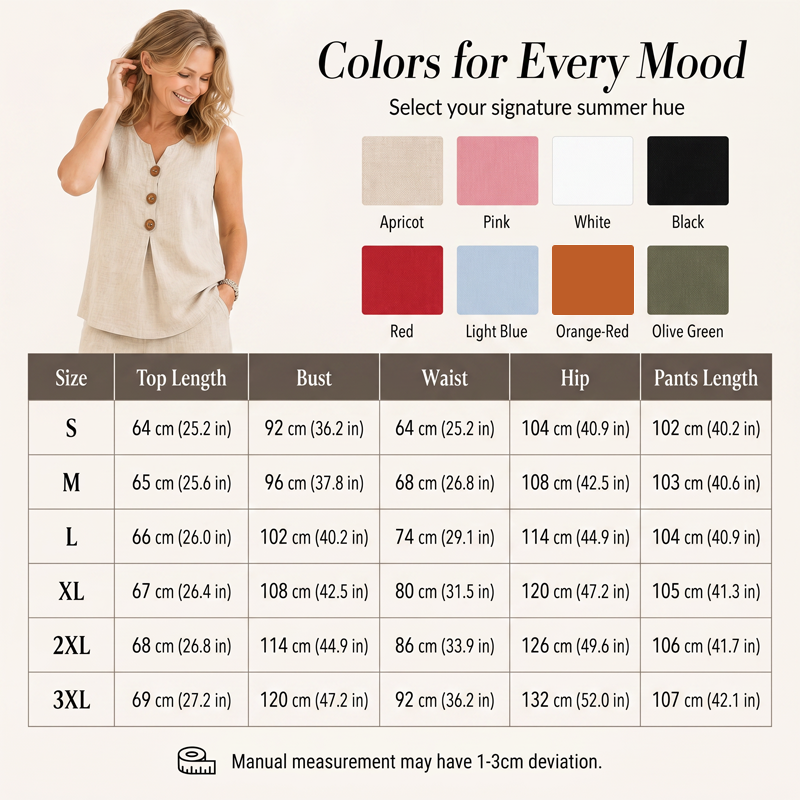 💗LAST DAY SALE 50% OFF⚡50K+ SOLD💕Women's Sleeveless Button Top and Loose Pants Set