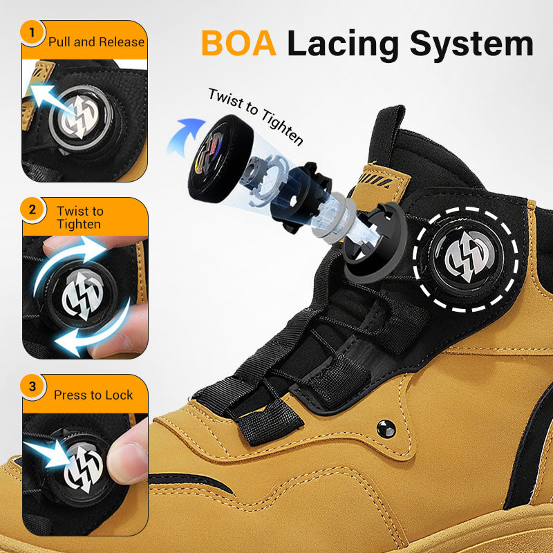 Sapatos de trabalho masculinos com fivela giratória para uso externo 🔄👞 – Impermeáveis 💦, antiderrapantes 🚶‍♂️, confortáveis e respiráveis 🌬️
