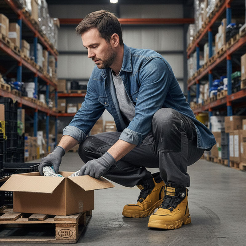 Sapatos de trabalho masculinos com fivela giratória para uso externo 🔄👞 – Impermeáveis 💦, antiderrapantes 🚶‍♂️, confortáveis e respiráveis 🌬️