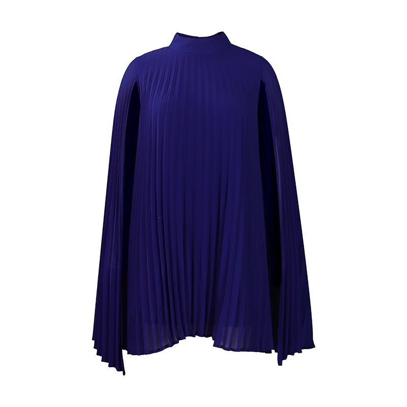 Tendência do momento⭐💃 Vestido plissado elegante com silhueta em forma de capa