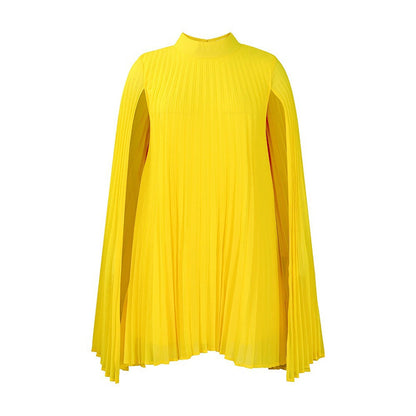 Tendência do momento⭐💃 Vestido plissado elegante com silhueta em forma de capa