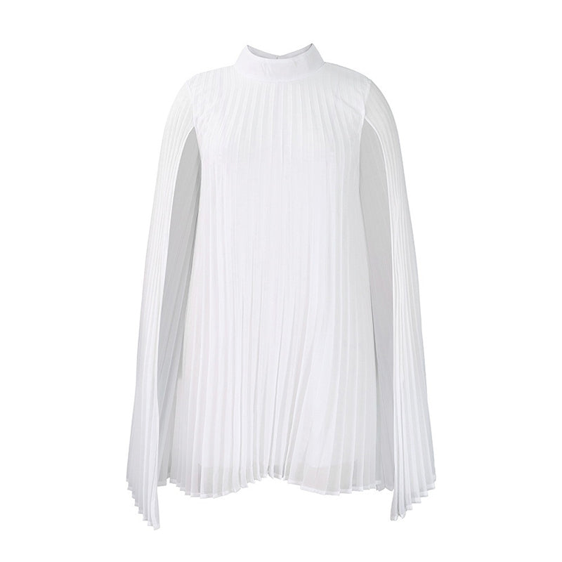 Tendência do momento⭐💃 Vestido plissado elegante com silhueta em forma de capa