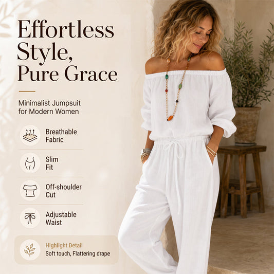 ✨👗Macacão Ombros à Mostra Elegante e Confortável