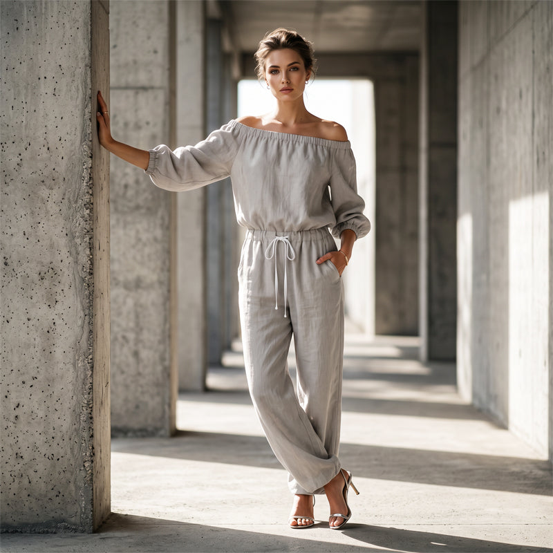 ✨👗Macacão Ombros à Mostra Elegante e Confortável