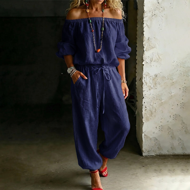 ✨👗Macacão Ombros à Mostra Elegante e Confortável