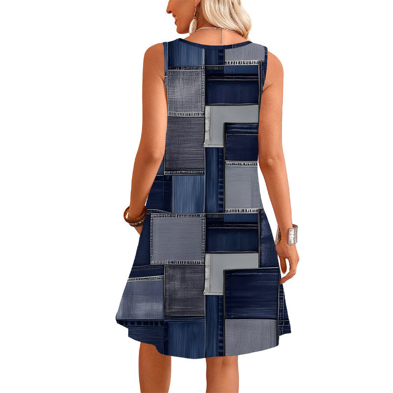 Vintage Denim Sleeveless Dress