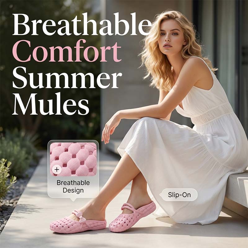 👡🌸 50% DE DESCONTO! Mules femininas de biqueira fechada e respiráveis – Leves, confortáveis e versáteis – Perfeitas para o dia a dia, para o escritório e para os dias quentes ☀️✨