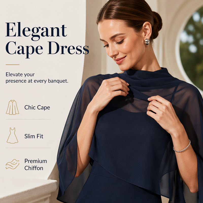 ✨👗Conjunto elegante de vestido de duas peças para mulher com capa
