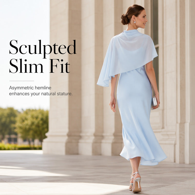 ✨👗Conjunto elegante de vestido de duas peças para mulher com capa
