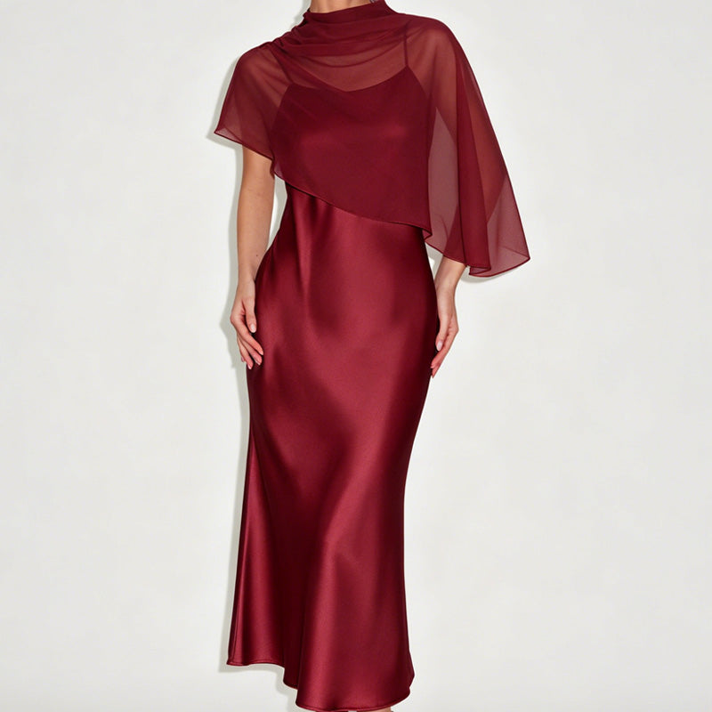 ✨👗Conjunto elegante de vestido de duas peças para mulher com capa