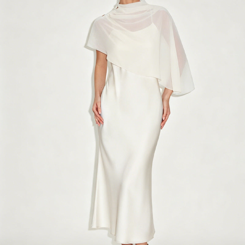 ✨👗Conjunto elegante de vestido de duas peças para mulher com capa