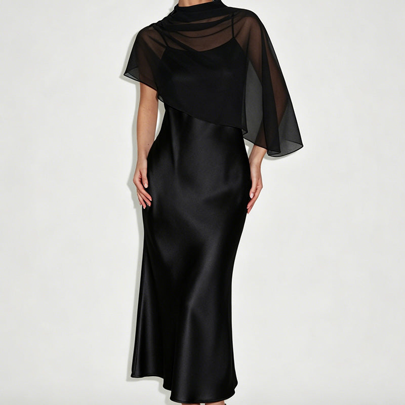 ✨👗Conjunto elegante de vestido de duas peças para mulher com capa