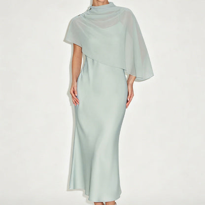 ✨👗Conjunto elegante de vestido de duas peças para mulher com capa