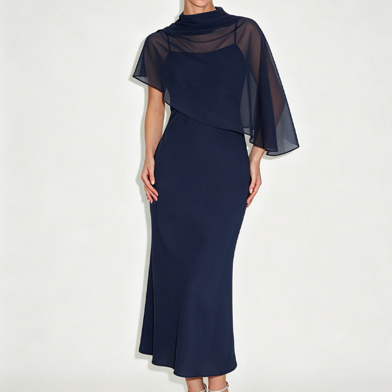 ✨👗Conjunto elegante de vestido de duas peças para mulher com capa
