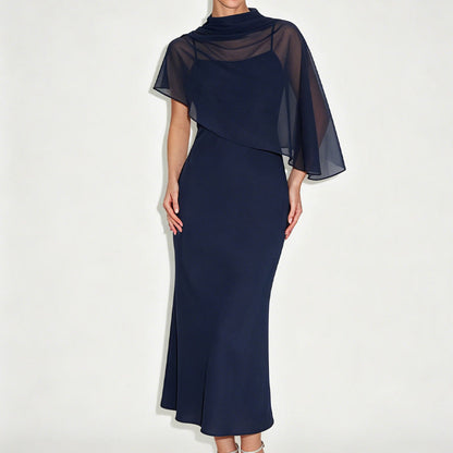 ✨👗Conjunto elegante de vestido de duas peças para mulher com capa