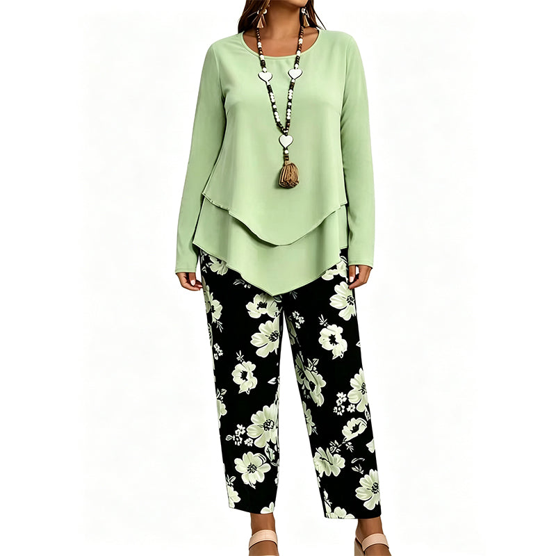 ✨👗Conjunto de duas peças para mulher: top e calças casuais