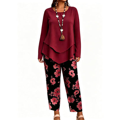 ✨👗Conjunto de duas peças para mulher: top e calças casuais
