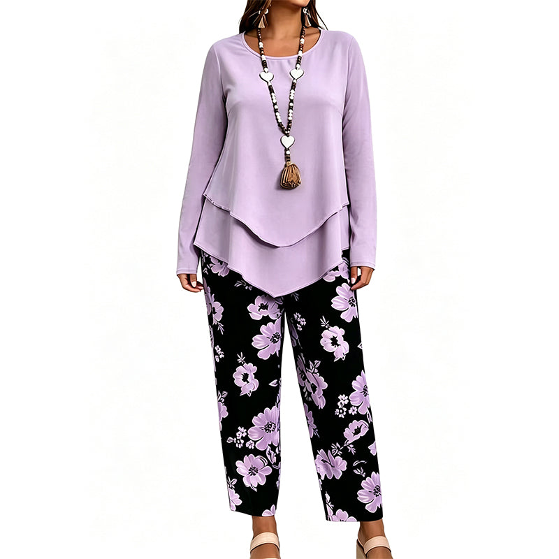 ✨👗Conjunto de duas peças para mulher: top e calças casuais