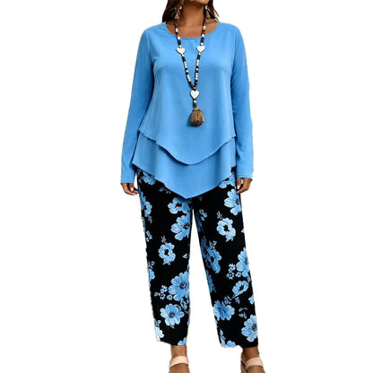 ✨👗Conjunto de duas peças para mulher: top e calças casuais
