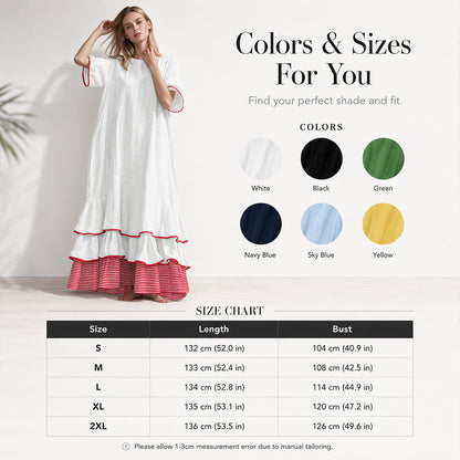 ✨👗Vestido maxi de verão com folhos em camadas para mulher