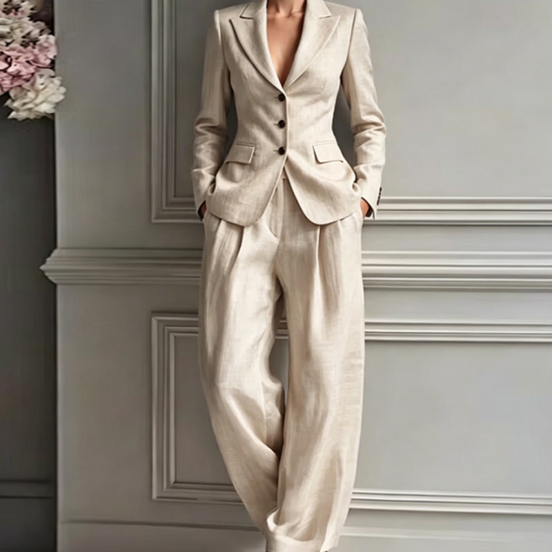 👔🩳Fato de duas peças para mulher, composto por blazer e calças casuais