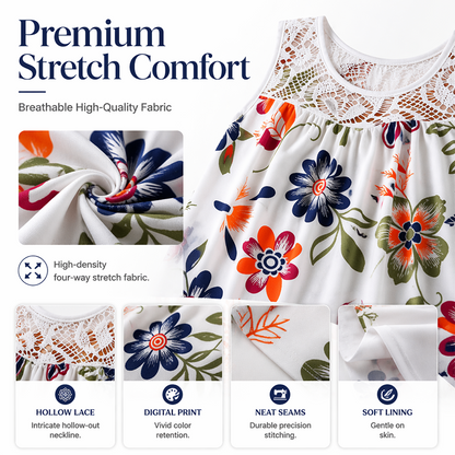🏵️Vestido floral elegante sem mangas para mulher