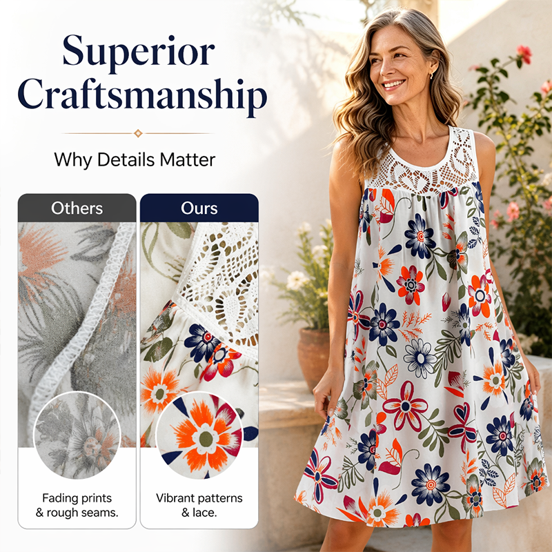 🏵️Vestido floral elegante sem mangas para mulher