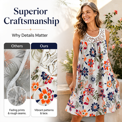 🏵️Vestido floral elegante sem mangas para mulher