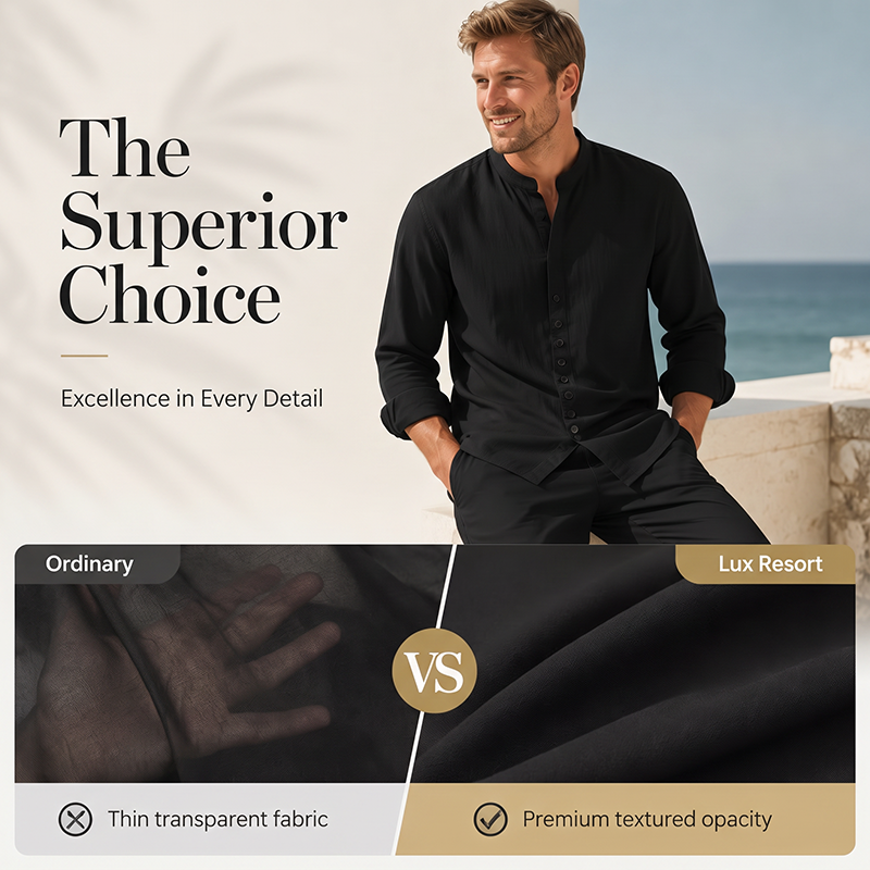Conjunto minimalista de camisa e calças casuais para homem