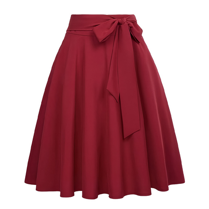 ✨👗Saia plissada de cintura alta para mulher com laço