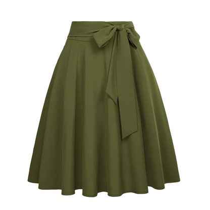 ✨👗Saia plissada de cintura alta para mulher com laço